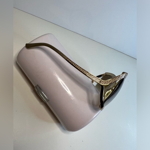 Jimmy Choo Beatrix/S Oversized Plastic Frame Goldtone Glamorous Sunglasses - Picture 5 of 8